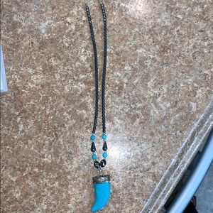 Turquoise Horn Necklace
